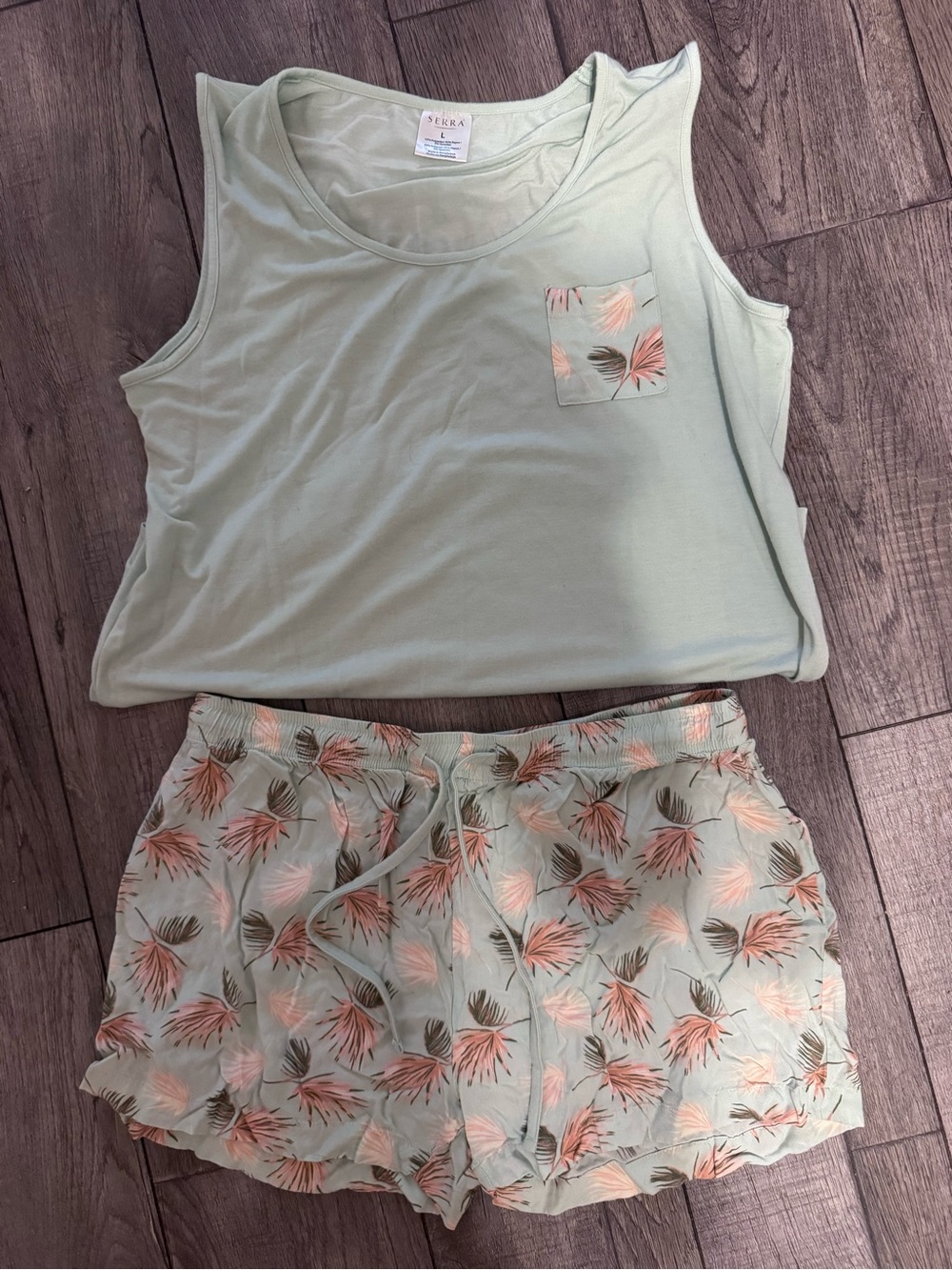 Serra Mint Green Floral Tank & Short Pajama Set